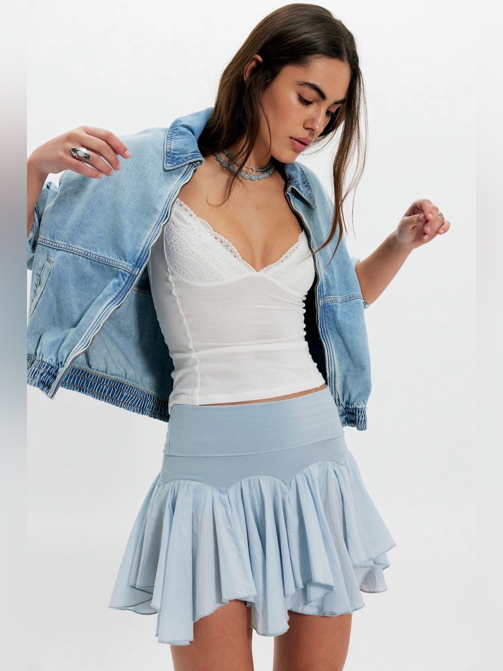 NWT Free people One Emme Foldover Mini Skort Small
